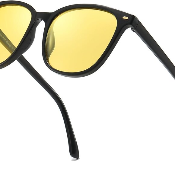 Polarized Night Vision Glasses Women Anti Glare Driving Yellow Lens UV400 - Picture 1 of 7